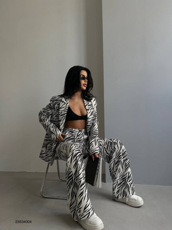 Σετ μπλέιζερ και παντελόνι - Zebra - Image 3