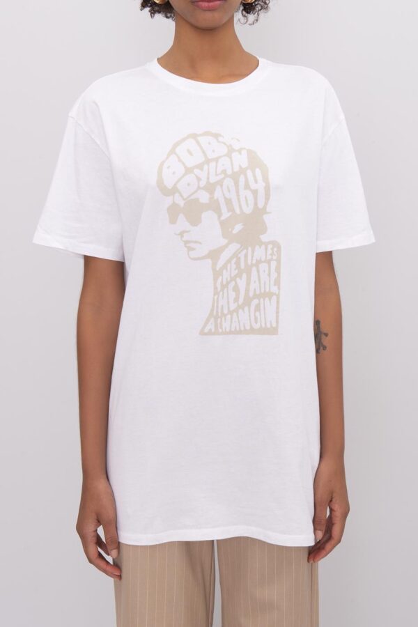 T-shirt σε φαρδιά γραμμή - Λευκό - Image 3