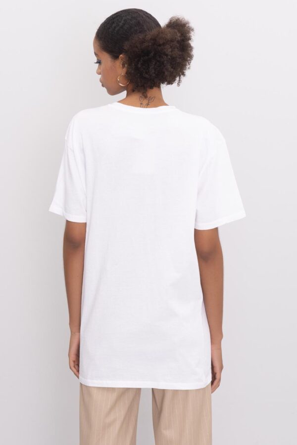 T-shirt σε φαρδιά γραμμή - Λευκό - Image 4